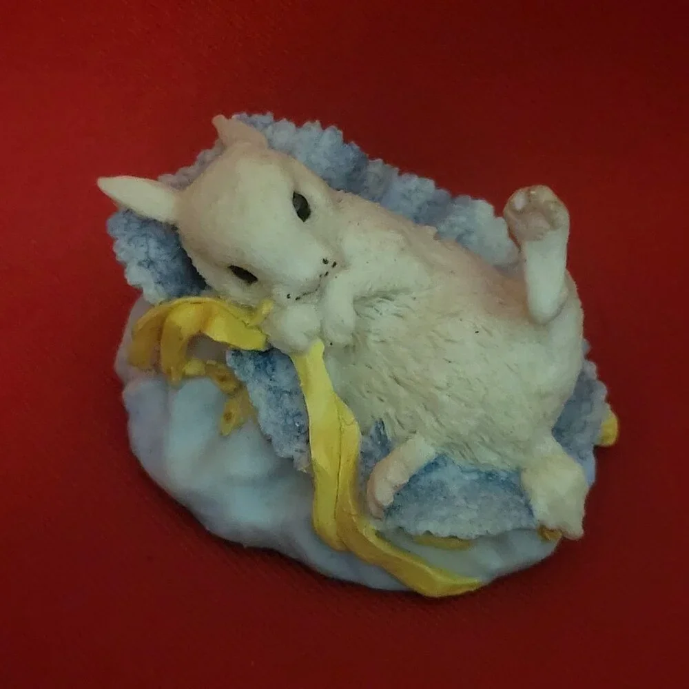 Aynsley Master Craft Playful Baby Rabbit Figurine Hand Painted